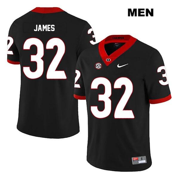 Georgia Bulldogs Men's Ty James #32 NCAA Legend Authentic Black Nike Stitched College Football Jersey QJI6756XO